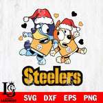 Pittsburgh Steelers Bluey Christmas NFL Svg Eps Dxf Png File, Digital Download
