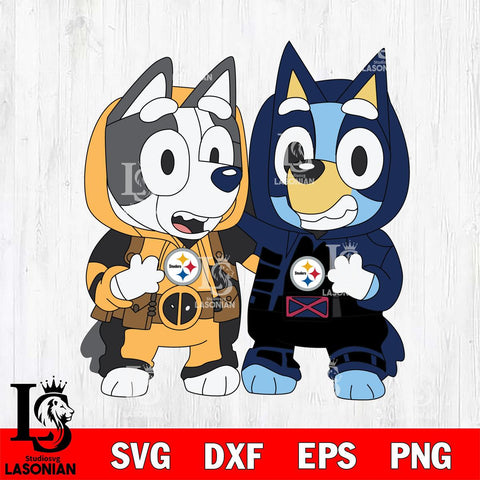 Pittsburgh Steelers Bluey Deadpool Wolverine Svg Eps Dxf Png File, Digital Download, Instant Download