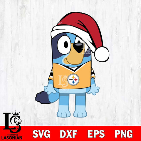 Pittsburgh Steelers Bluey Dog Christmas Svg Eps Dxf Png File, Digital Download, Instant Download