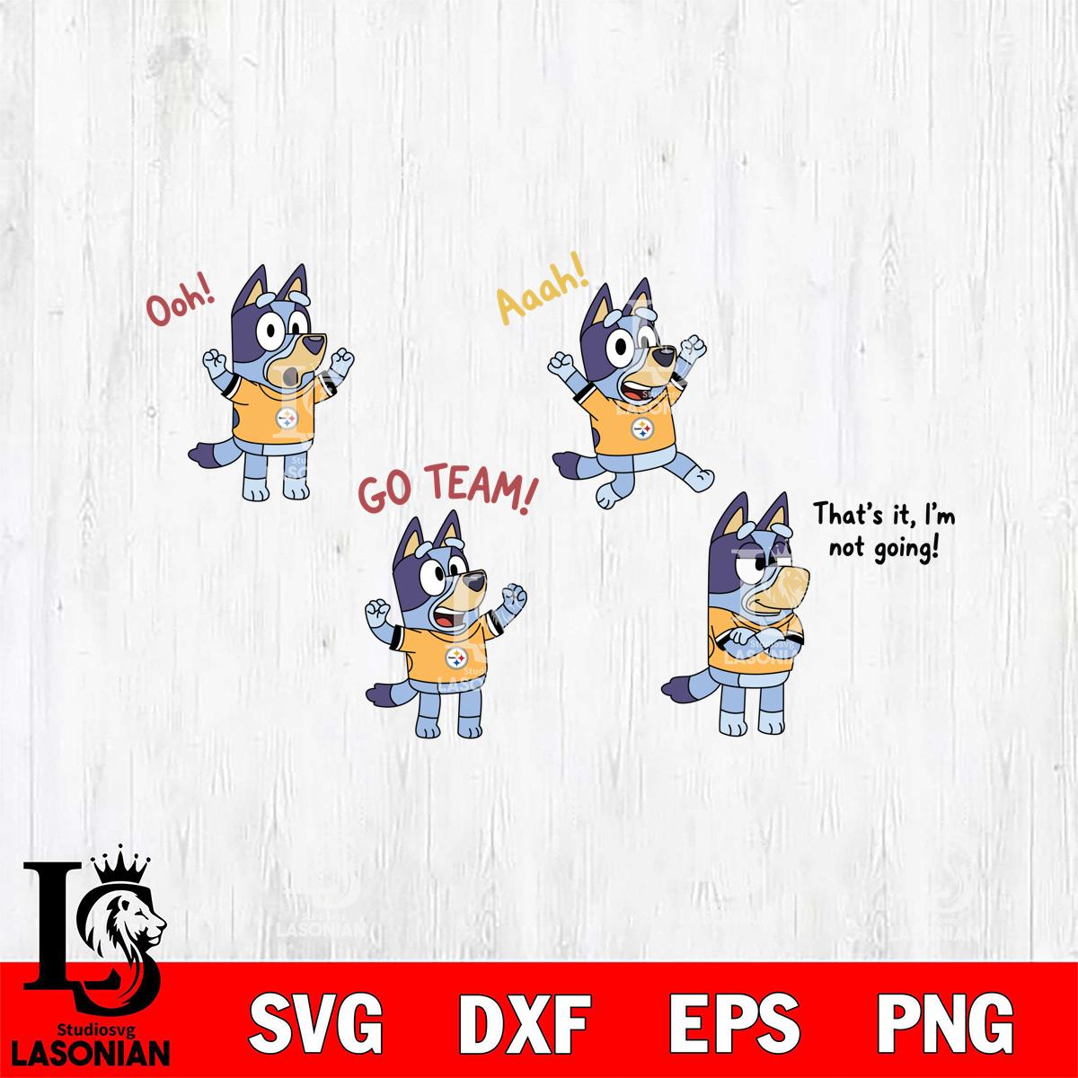 Pittsburgh Steelers Bluey Go Team – lasoniansvg