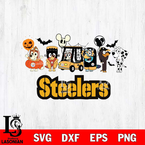Pittsburgh Steelers Bluey Halloween Svg Eps Dxf Png File, Digital Download, Instant Download