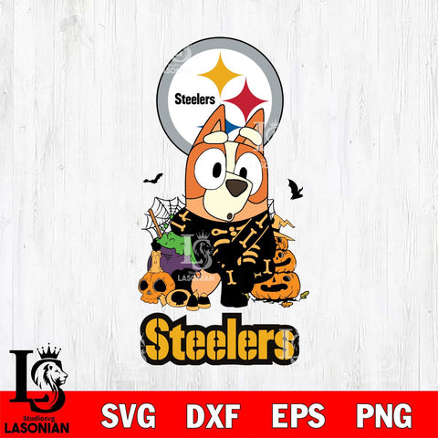 Pittsburgh Steelers Bluey Halloween NFL Svg Eps Dxf Png File, Digital Download, Instant Download