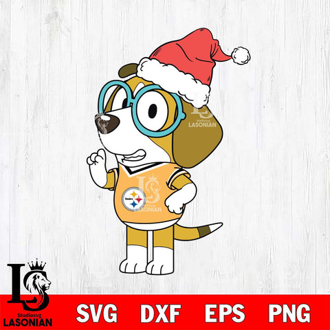 Pittsburgh Steelers Bluey Honey Christmas Svg Eps Dxf Png File, Digital Download, Instant Download