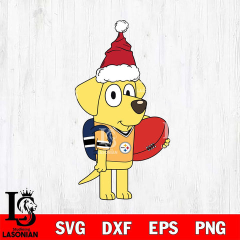 Pittsburgh Steelers Bluey Lucky Christmas Svg Eps Dxf Png File, Digital Download, Instant Download