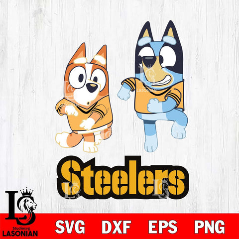 Pittsburgh Steelers Bluey with Chilli Dance Svg Eps Dxf Png File, Digital Download, Instant Download