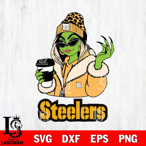 Pittsburgh Steelers Boujee Grinch Girls Christmas Svg Eps Dxf Png File,Cricut svg files, Digital Download, Instant Download