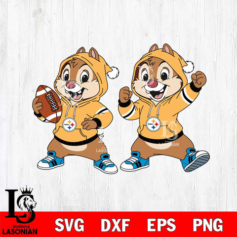 Pittsburgh Steelers Chip và Dale Football File Cut, NFL SVG DXF EPS PNG FILE, Digital Download , Criucut , Silhouette