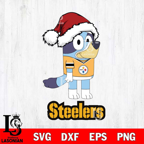 Pittsburgh Steelers Christmas Bluey Hat Svg Eps Dxf Png File,Cut Svg Files, Digital File, Sublimation