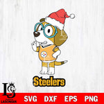 Pittsburgh Steelers Christmas Bluey Honey Sport Svg Eps Dxf Png File,Cut Svg Files, Digital File, Sublimation