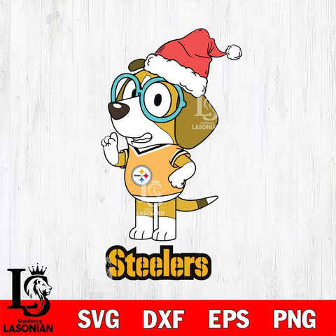 Pittsburgh Steelers Christmas Bluey Honey Sport Svg Eps Dxf Png File,Cut Svg Files, Digital File, Sublimation