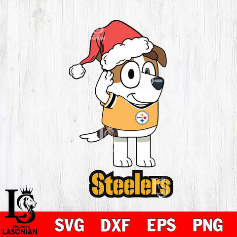 Pittsburgh Steelers Christmas Bluey Jack Sport Svg Eps Dxf Png File,Cut Svg Files, Digital File, Sublimation