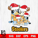 Pittsburgh Steelers Christmas Bluey Santa Family Svg Eps Dxf Png File,Cut Svg Files, Digital File, Sublimation