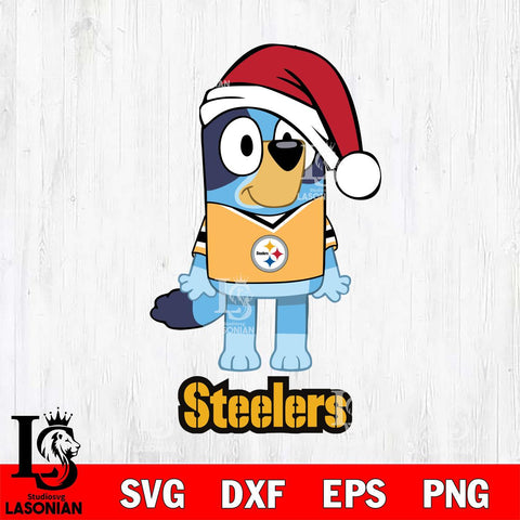 Pittsburgh Steelers Christmas Bluey Sport Svg Eps Dxf Png File,Cut Svg Files, Digital File, Sublimation