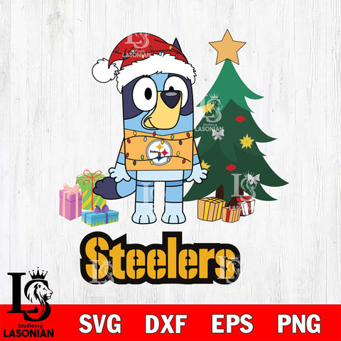 Pittsburgh Steelers Christmas Bluey Tree Sport Svg Eps Dxf Png File,Cut Svg Files, Digital File, Sublimation