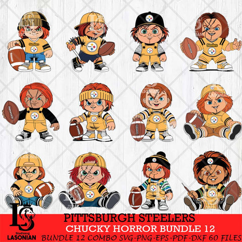 Pittsburgh Steelers Chucky Horror Bundle 12 SVG Svg Eps Dxf Png File, Bundle NFL svg, Digital Download, Instant Download