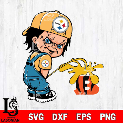 Pittsburgh Steelers Chucky Piss On Cincinnati Bengals Svg Eps Dxf Png File, Digital Download, Instant Download