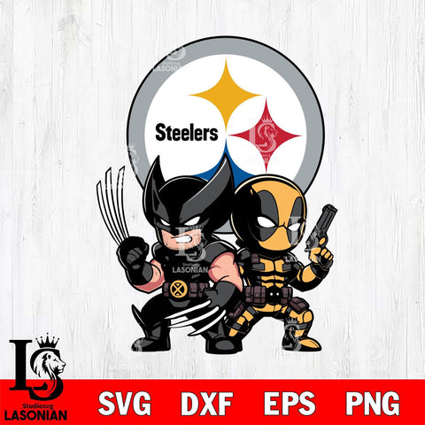 Pittsburgh Steelers Deadpool And Wolverine Svg Eps Dxf Png File, Digital Download, Instant Download