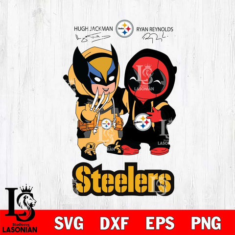 Pittsburgh Steelers Deadpool X Wolverine Funny Svg Eps Dxf Png File, Digital Download, Instant Download