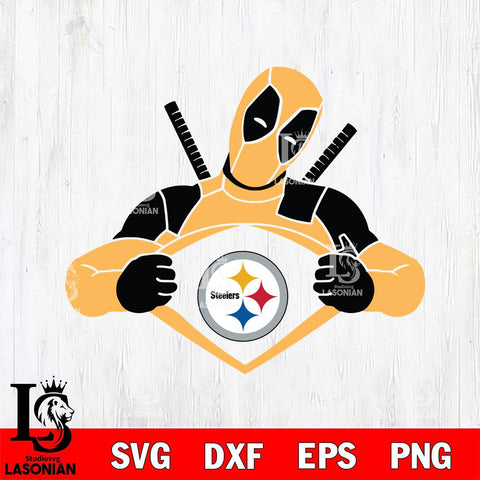 Pittsburgh Steelers Deadpool heart sport Svg Eps Dxf Png File, Digital Download, Instant Download