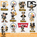 Pittsburgh Steelers Disney Characters NFL Bundle 12 Svg Eps Dxf Png File, Digital Download, Instant Download