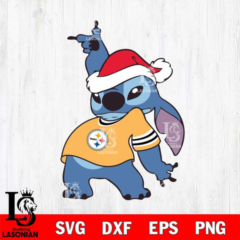 Pittsburgh Steelers Disney Lilo & Stitch Christmas Svg Eps Dxf Png File, Digital Download, Instant Download