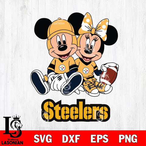 Pittsburgh Steelers Disney Mickey And Minnie Football Svg Eps Dxf Png File, NFL svg , Digital Download , Instant Download, Cricut File