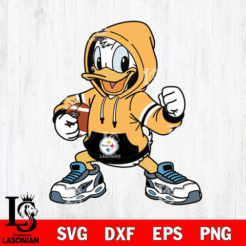 Pittsburgh Steelers Donald Duck Disney Christmas File Cut, NFL SVG DXF EPS PNG FILE, Digital Download , Criucut , Silhouette