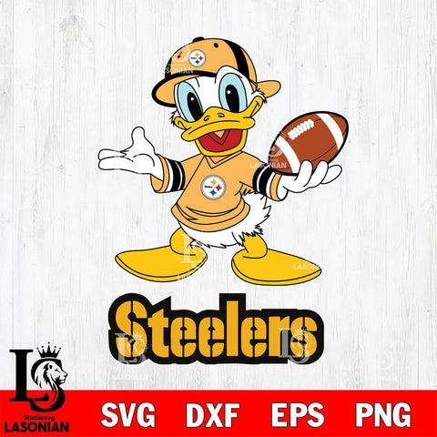 Pittsburgh Steelers Donald Duck Football Cricut, NFL SVG DXF EPS PNG FILE, Digital Download,Instant Download, Silhouette