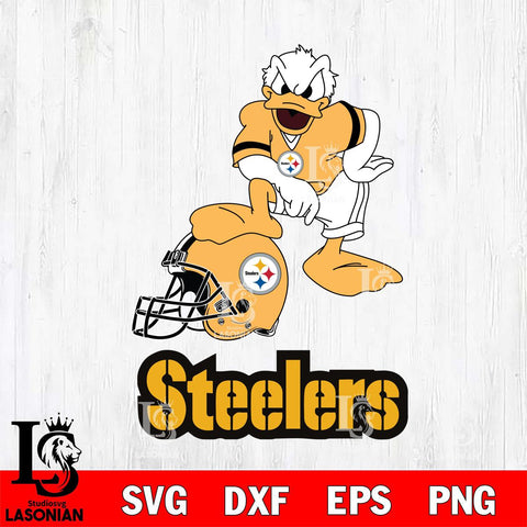 Pittsburgh Steelers Donald Duck Helmet Cricut, NFL SVG DXF EPS PNG FILE, Digital Download,Instant Download, Silhouette