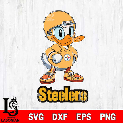 Pittsburgh Steelers Donald Duck NFL Cricut, NFL SVG DXF EPS PNG FILE, Digital Download,Instant Download, Silhouette