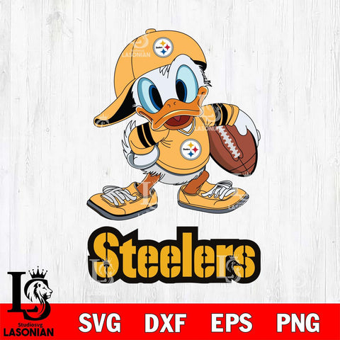 Pittsburgh Steelers Donald Duck Rugby Cricut, NFL SVG DXF EPS PNG FILE, Digital Download,Instant Download, Silhouette
