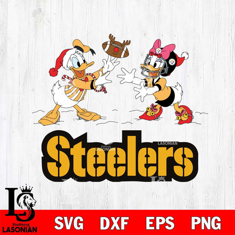 Pittsburgh Steelers Donald Duck & Daisy Duck Football Cricut,Christmas SVG DXF EPS PNG FILE, Digital Download,Instant Download, Silhouette