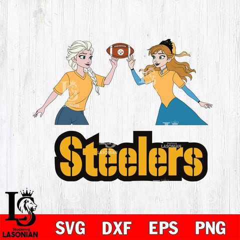 Pittsburgh Steelers Elsa & Anna Football Cricut,Christmas SVG DXF EPS PNG FILE, Digital Download,Instant Download, Silhouette