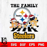 Pittsburgh Steelers Family Bluey Christmas Svg Eps Dxf Png File, Digital Download