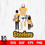 Pittsburgh Steelers Father And Child Football SVG DXF EPS PNG FILE,NFL SVG, Father day Digital Download,Instant Download, Silhouette