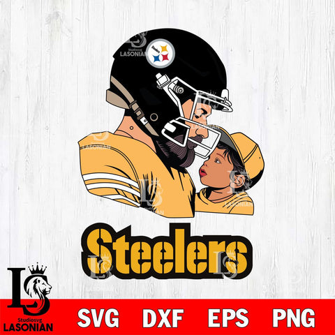 Pittsburgh Steelers Father And Child Rugby SVG DXF EPS PNG FILE,NFL SVG, Father day Digital Download,Instant Download, Silhouette
