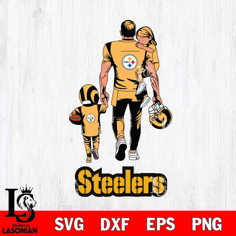 Pittsburgh Steelers Father And Son Football SVG DXF EPS PNG FILE,NFL SVG, Father day Digital Download,Instant Download, Silhouette