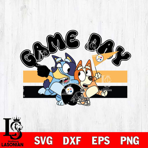 Pittsburgh Steelers Game Day Bluey NFL Svg Eps Dxf Png File, Digital Download, Instant Download