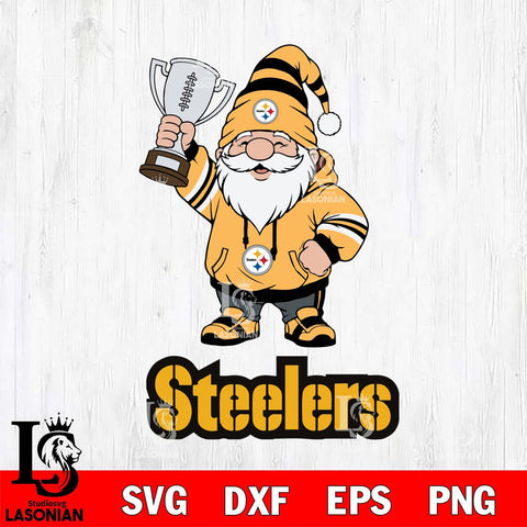 Pittsburgh Steelers Gnome Champion File Cut, NFL SVG, Digital Download , CHRISTMAS Criucut , Silhouette