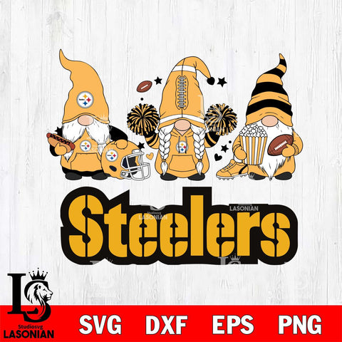 Pittsburgh Steelers Gnome Fan File Cut, NFL SVG, Digital Download , CHRISTMAS Criucut , Silhouette