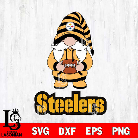 Pittsburgh Steelers Gnome Football File Cut, NFL SVG, Digital Download , CHRISTMAS Criucut , Silhouette