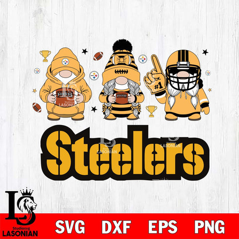 Pittsburgh Steelers Gnome #1 Football File Cut, NFL SVG, Digital Download , CHRISTMAS Criucut , Silhouette