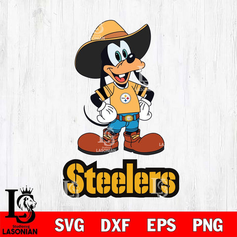 Pittsburgh Steelers Goofy Cowboy Sport SVG DXF EPS PNG FILE,NFL Cricut ,Football Digital Download,Instant Download, Silhouette