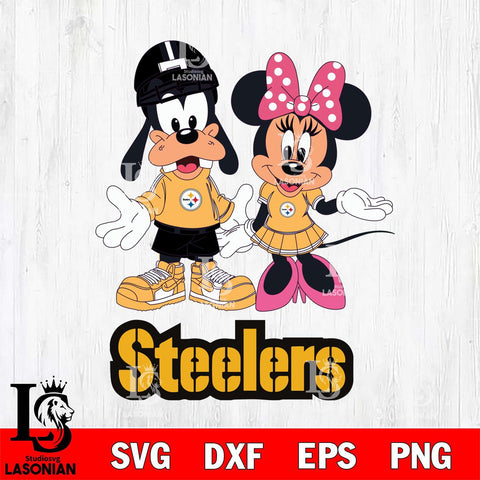 Pittsburgh Steelers Goofy and Minnie mouse Football SVG DXF EPS PNG FILE,NFL Cricut ,Football Digital Download,Instant Download, Silhouette