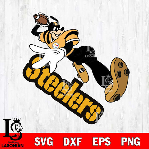 Pittsburgh Steelers Goofy rugby player SVG DXF EPS PNG FILE,NFL Cricut ,Football Digital Download,Instant Download, Silhouette