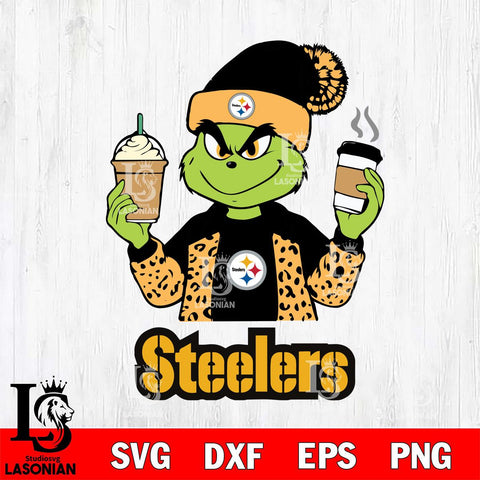Pittsburgh Steelers Grinch 2 coffee Svg Eps Dxf Png File, Digital Download, Instant Download