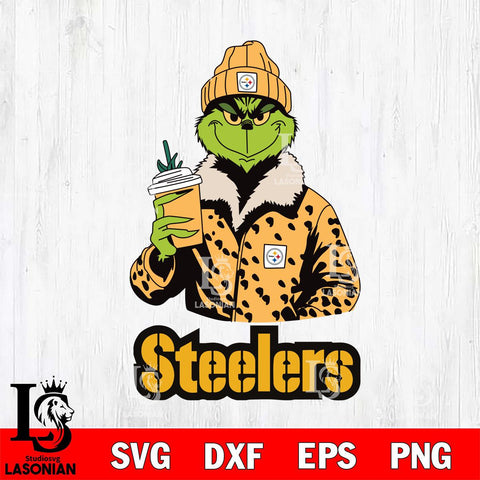Pittsburgh Steelers Grinch Christmas Leopard Svg Eps Dxf Png File, Digital Download, Instant Download