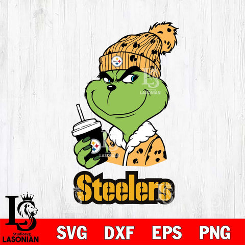Pittsburgh Steelers Grinch Cofffe Christmas Svg Eps Dxf Png File,Cricut svg files, Digital Download, Instant Download