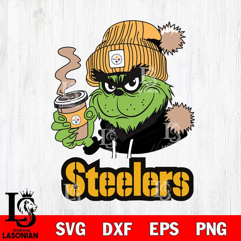 Pittsburgh Steelers Grinch Cofffe Hoodie Svg Eps Dxf Png File,Cricut svg files, Digital Download, Instant Download