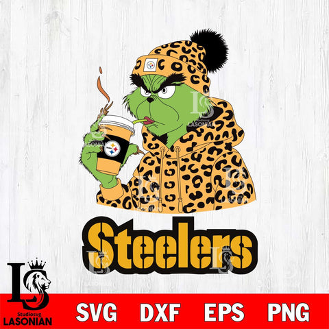 Pittsburgh Steelers Grinch Leopard Christmas Svg Eps Dxf Png File,Cricut svg files, Digital Download, Instant Download